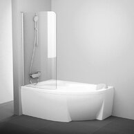 Vanová zástěna Ravak Rosa CVSK1 160/170 jednodílná pevná, satin/transparent, levá, 7QLS0U00Y1