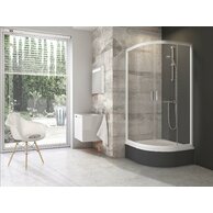Sprchový kout Ravak Blix BLCP4 Sabina 80x80 čtyřdílný čtvrtkruhový snížený, bílá/transparent, 3B240140Z1