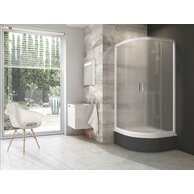 Sprchový kout Ravak Blix BLCP4 Sabina 90x90 čtyřdílný čtvrtkruhový snížený, bílá/grape, 3B270140ZG