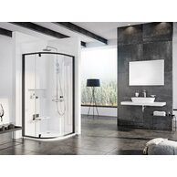 Sprchový kout Ravak Pivot PSKK3 90x90 třídílný čtvrtkruhový, černá/transparentní, 37677300Z1
