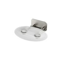 Sprchové sedátko Ravak Ovo P II oválné sklopné, clear/nerez, B8F0000048