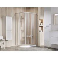 Sprchový kout Ravak Supernova SKCP4 80x80x195 čtyřdílný čtvrtkruhový, satin/grape, 3114OU02ZG