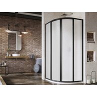 Sprchový kout Ravak Supernova SKCP4 80x80x195 čtyřdílný čtvrtkruhový, černá/pearl, 3114O30211