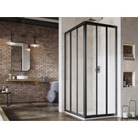 Sprchový kout Ravak Supernova ASRV3 75x198 1/2 rohový, černá/transparent, 15V303R2Z1