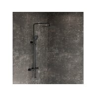 Sprchový sloup Ravak 10° Free posuvný s termostatickou baterií, se sprchovým setem, černý, X070160