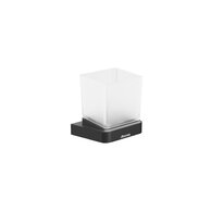 Držák skleniček Ravak 10° s pohárkem, matné sklo/černá, X07P557 Držák skleniček Ravak 10° s pohárkem, matné sklo/černá, X07P557