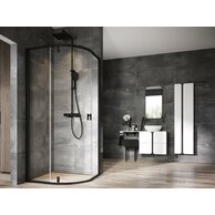 Sprchový kout Ravak Nexty NSKK3 90x90 třídílný čtvrtkruhový, černá/transparent, 3O677300Z1