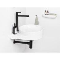 Umyvadlo Ravak Yard 40 tenkostěnné na konzoli, s otvorem pro baterii, bez přepadu, bílá, XJX01240002