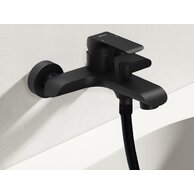 Baterie Ravak Flat vanová nástěnná baterie, bez sprchového setu, černá, X070175