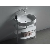 Umyvadlo Ravak Yard 60 tenkostěnné na konzoli, bez otvoru pro baterii, bez přepadu, bílá, XJX01060000