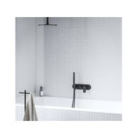 Baterie Ravak Eleganta EL 068.00 RB D podomítková 3-cestná, bez tělesa, se sprchovým setem, černá mat, X070296