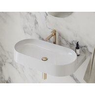 Baterie Ravak Eleganta EL014.00 umyvadlová, stojánková 220 mm s funkcí BeCool, bez výpusti, růžové zlato, X070418