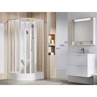Sprchový box Ravak Supernova ASBKP6 90x90 šestidílný čtvrtkruhový, bílá/transparent, 80677112Z1