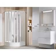 Sprchový box Ravak Supernova ASBKP6 90x90 šestidílný čtvrtkruhový, bílá/frape, 80677112ZG