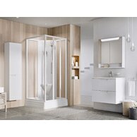 Sprchový box Ravak Supernova ASBP3 90x90 s pevnou stěnou rohový, bílá/transparent, 83677112Z1