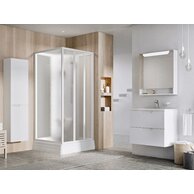 Sprchový box Ravak Supernova ASBP3 90x90 s pevnou stěnou rohový, bílá/frape, 83677112ZG