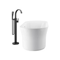 Baterie do podlahy Ravak Freedom vanová do podlahy, bez tělesa, se sprchovým setem, černá mat, X070435