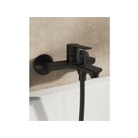 Baterie Ravak Solar vanová nástěnná, bez sprchového setu, černá, X070491