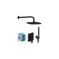 Sprchová souprava Ravak Flat podomítková sedmidílná, černá, X07S071