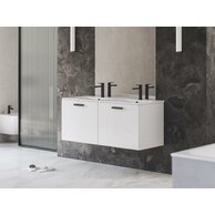 Skříňka pod dvojumyvadlo Ravak SD Chrome II 120, bílá madlo 152 mm, černá, X000001747 Skříňka pod dvojumyvadlo Ravak SD Chrome II 120, bílá madlo 152 mm, černá, X000001747