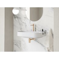 Umyvadlo Ravak Yard 80 tenkostěnné na konzoli, s otvorem pro baterii, bez přepadu, bílá mat, XJX0E280001