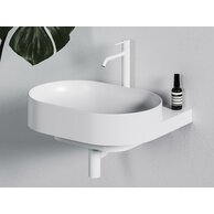 Umyvadlo Ravak Yard 60 tenkostěnné na konzoli, s otvorem pro baterii, bez přepadu, bílá mat, XJX0E260001