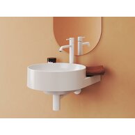 Umyvadlo Ravak Yard 40 tenkostěnné na konzoli, s otvorem pro baterii, bez přepadu, černá mat, XJX0E240001