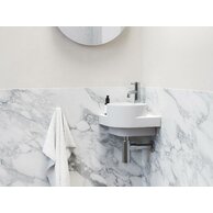 Umývátko Yard 28 C rohové tenkosteněnné na konzoli, s otvorem na baterii, bez přepadu, bílá mat, XJX0E228001