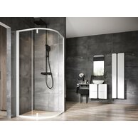 Sprchový kout Ravak Nexty NSKK3 80x80 třídílný čtvrtkruhový, bílá/transparent, 3O644E01Z1