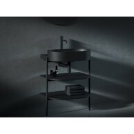 Konstrukce pod umyvadlo Ravak Yard Policový nábytek Yard 60 s policemi, černá mat, D80000D005