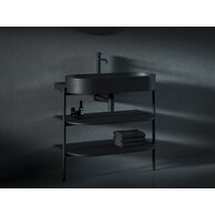 Konstrukce pod umyvadlo Ravak Yard Policový nábytek Yard 80 s policemi, černá mat, D80000D006