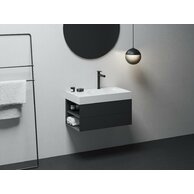 Skříňka pod umyvadlo Ravak SD Lite 80, černá mat, levá, X000001874