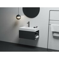 Skříňka pod umyvadlo Ravak SD Lite 80, černá mat, pravá, X000001886