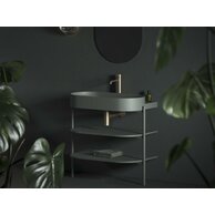 Umyvadlo Ravak Yard 80 keramické tenkostěnné, na konzoli nebo konstrukci Yard, s otvorem pro baterii, grey green, XJX08280000