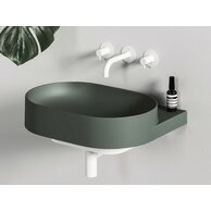 Umyvadlo Ravak Yard 60 keramické tenkostěnné, na konzoli nebo konstrukci Yard, bez otvoru, grey green, XJX08080000