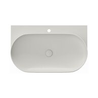 Umyvadlo Ravak Yard 80 keramické tenkostěnné, na konzoli nebo konstrukci Yard, s otvorem pro baterii, smoke grey, XJX0O280000