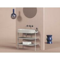 Umyvadlo Ravak Yard 80 keramické tenkostěnné, na konzoli nebo konstrukci Yard, bez otvoru, smoke grey, XJX0O080000