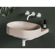 Umyvadlo Ravak Yard 60 keramické tenkostěnné, na konzoli nebo konstrukci Yard, bez otvoru, alabaster pink, XJX0G060000