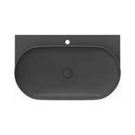 Umyvadlo Ravak Yard 80 keramické tenkostěnné, na konzoli nebo konstrukci Yard, s otvorem pro baterii, antracit, XJX03280002