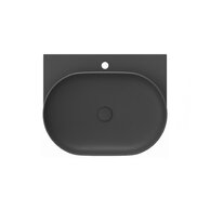 Umyvadlo Ravak Yard 60 keramické tenkostěnné, na konzoli nebo konstrukci Yard, s otvorem pro baterii, antracit, XJX03260002