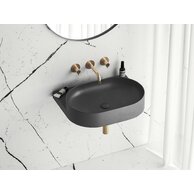 Umyvadlo Ravak Yard 60 keramické tenkostěnné, na konzoli nebo konstrukci Yard, bez otvoru, antracit, XJX03060000