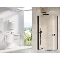 Sprchový kout Ravak Chrome CRV1 90 1/2 rohový, černý/transparent, 1QV70301Z1