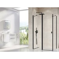 Sprchový kout Ravak Chrome CRV2 90 1/2 rohový, černý/transparent, 1QV70300Z1