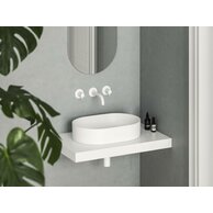 Umyvadlo Ravak Ceramic Slim 55 O keramické na desku nebo skříňku tenkostěnné, bez přepadu, bílé mat, XJX0E155000