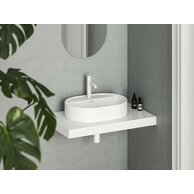 Umyvadlo Ravak Ceramic Slim Shelf 55 O keramické na desku nebo skříňku tenkostěnné, bez přepadu, bílé mat, XJX0E155001