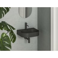 Umyvadlo Ravak Ceramic Slim Wall 55 O keramické na zeď, desku nebo skříňku tenkostěnné, bez přepadu, černé mat, XJX0D155003