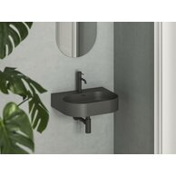 Umyvadlo Ravak Ceramic Slim Wall 55 O keramické na zeď, desku nebo skříňku tenkostěnné, bez přepadu, antracit, XJX03155002