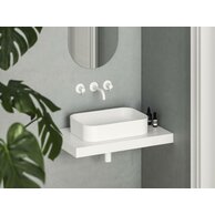 Umyvadlo Ravak Ceramic Slim 55 R keramické na desku nebo skříňku tenkostěnné, bez přepadu, bílé mat, XJX0E155004