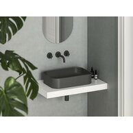 Umyvadlo Ravak Ceramic Slim 55 R keramické na desku nebo skříňku tenkostěnné, bez přepadu, antracit, XJX03155003