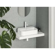 Umyvadlo Ravak Ceramic Slim Shelf 55 R keramické na desku nebo skříňku tenkostěnné, bez přepadu, bílé mat, XJX0E155005